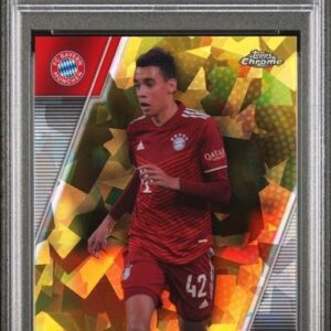 2021-22 Topps Chrome Bundesliga Sapphire Yellow /99 Jamal Musiala #84 PSA 10