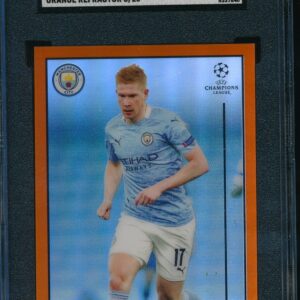 2020-21 Topps Merlin Chrome UCL Orange Refractor /25 Kevin de Bruyne #66 SGC 9.5