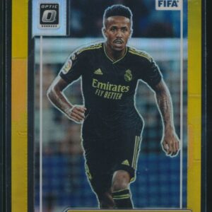 2022-23 Panini Donruss FIFA #100 Eder Militao Gold Prizm Optic /10 Real Madrid