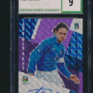 2021 Mosaic Euro Purple Fluorescent ALESSANDRO NESTA Autograph /49 CSG 9/10