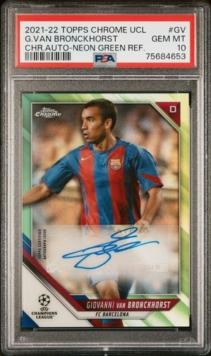 2021-22 Topps Chrome Giovanni Van Bronckhorst Auto Green #CA-GV /99 Pop 2 PSA 10