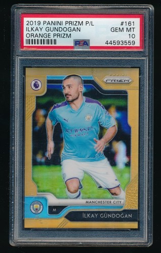 2019-20 Panini Prizm Premier League Orange /25 Ilkay Gundogan #161 PSA 10 POP 1