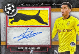 Jude Bellingham 2020-21 Topps Museum Collection UEFA CL #54 Autograph Jumbo Relic /25 rookie card