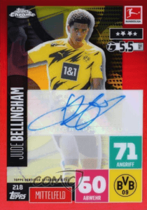 Jude Bellingham 2020-21 Topps Chrome Match Attax Bundesliga #17 Autograph rookie card