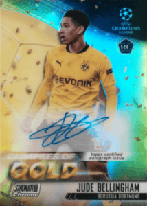 Jude Bellingham 2020-21 Stadium Club Chrome UEFA CL #54 Glimpses of Gold autograph rookie card