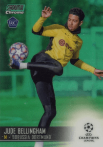 Jude Bellingham 2020-21 Stadium Club Chrome UEFA CL #54 Green refractor rookie card