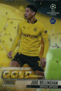 Jude Bellingham 2020-21 Stadium Club Chrome UEFA CL #54 Glimpses of Gold rookie card