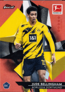 Jude Bellingham 2020-21 Topps Finest Bundesliga #32 Red parallel rookie card