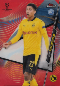 Jude Bellingham 2020-21 Topps Finest UEFA Champions League #6 Red refractor rookie card