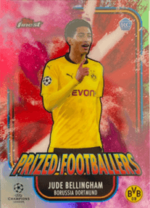 Jude Bellingham 2020-21 Topps Finest UEFA Champions League #6 Prized Footballers, pink rookie card