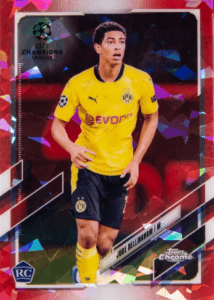 Jude Bellingham 2020-21 Topps Chrome Sapphire Edition UEFA CL #68 Sapphire Edition, red (photo variation) rookie card