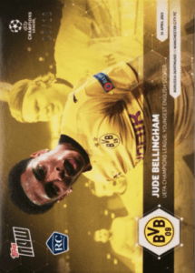 Jude Bellingham 2020-21 Topps Now UEFA CL youngest English scorer, 14 April 2021 - numbered /10 rookie card