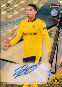 Jude Bellingham 2020-21 Topps Finest UEFA Champions League #6 Autograph, gold rookie card