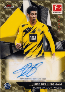 Jude Bellingham 2020-21 Topps Finest Bundesliga #32 Autograph, gold rookie card