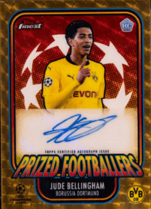 Jude Bellingham 2020-21 Topps Finest UEFA Champions League #6 Prized Footballers autograph, gold rookie card
